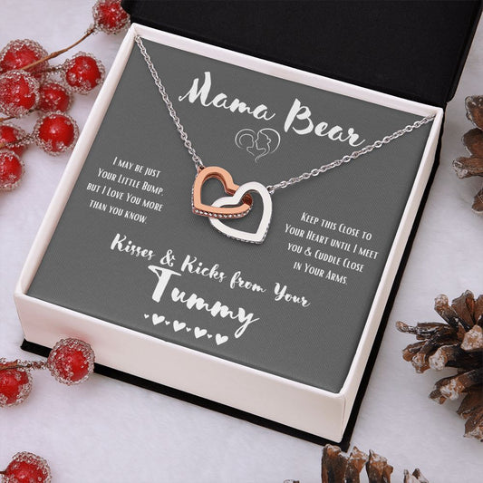 Mama Bear - New Mom Gift - Mother's Day Gift - Baby Shower Gift - Interlocking Hearts Necklace