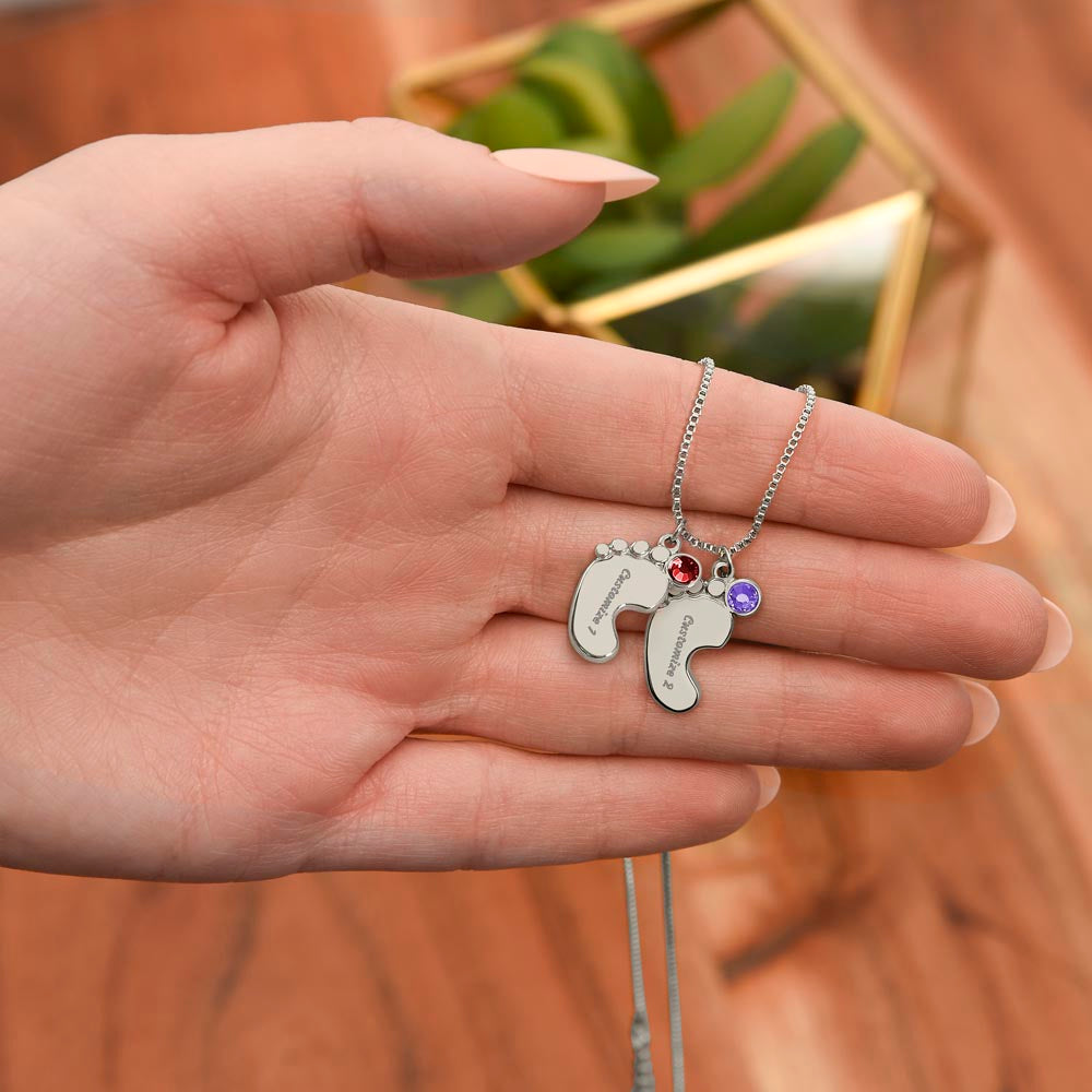 Christmas Gift Personalize Heart Baby Feet Necklace Women Mom Custom  Jewelry | eBay